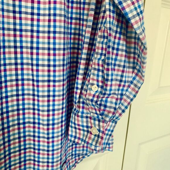 Ben Sherman Gingham XL Button Up Long Sleeve Lightweight Stretch Men’s Shirt - Picture 4 of 10